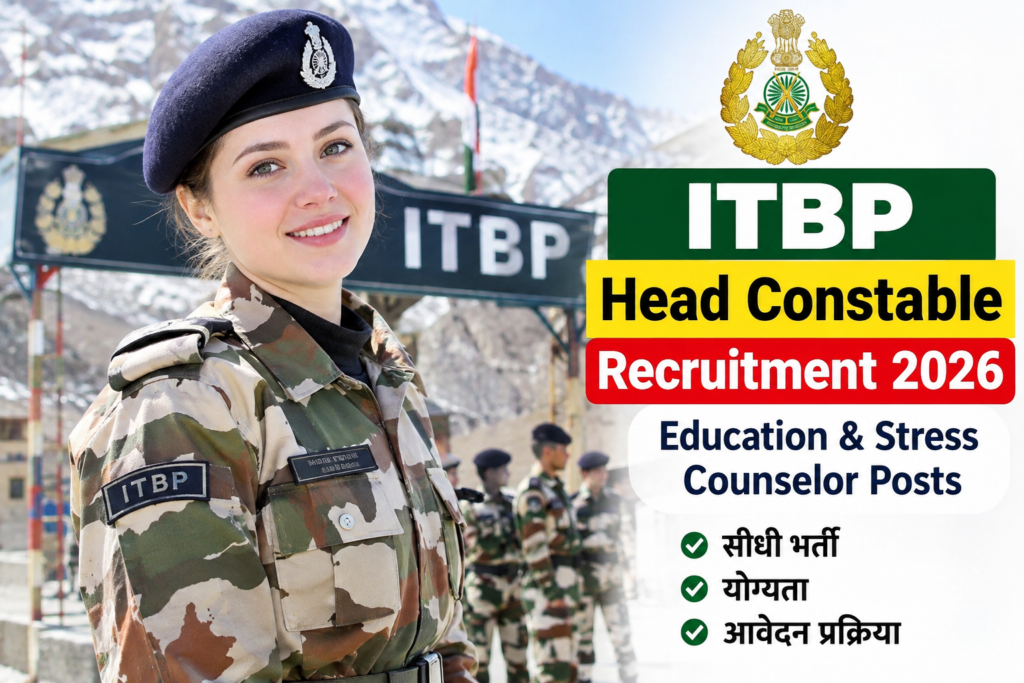 ITBP Head Constable Recruitment 2026: एजुकेशन और स्ट्रेस काउंसलर पदों पर निकली सीधी भर्ती, देखें योग्यता और आवेदन प्रक्रिया Apply Now 73896
